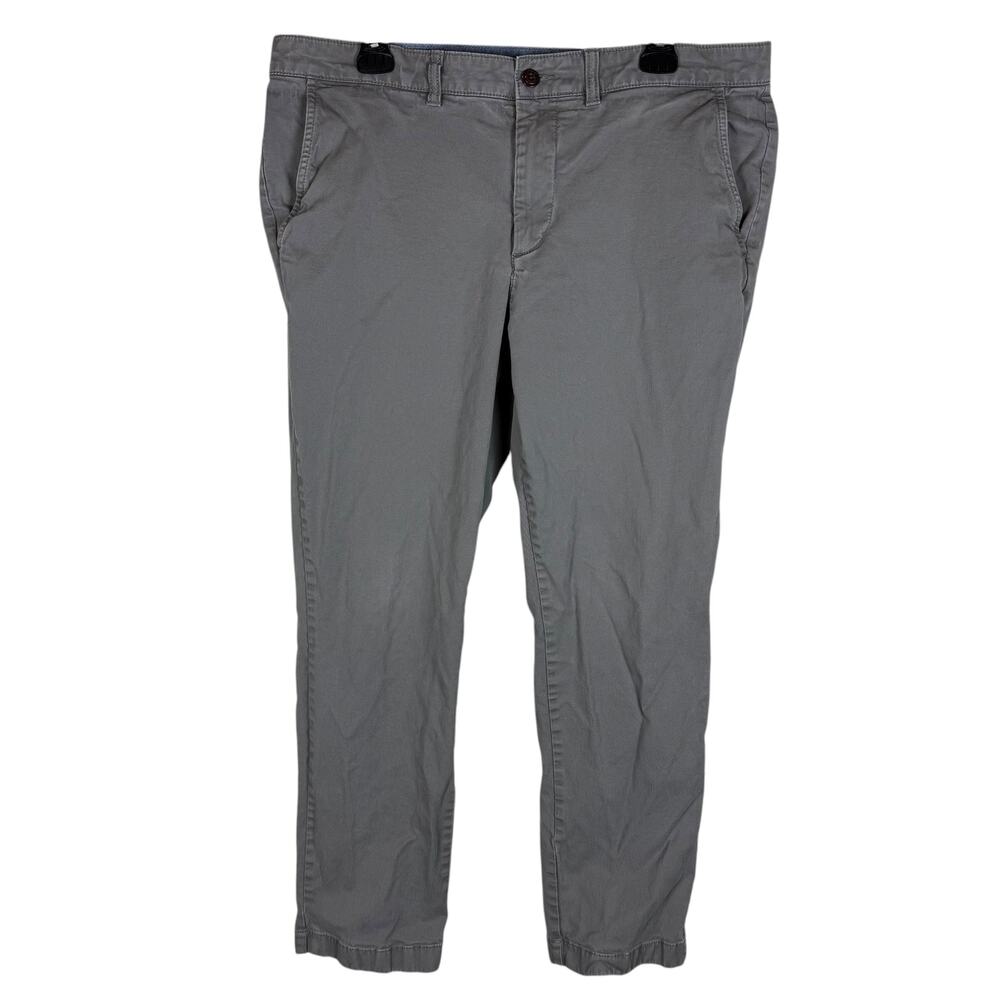L.L. Bean Pants Men 36x30 Khaki Stretch Mid Rise Standard Fit Flat Front Zip Fly